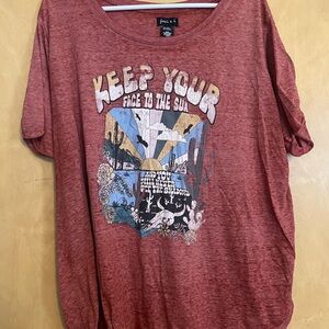 Rust Graphic Tee with Inspirational Print